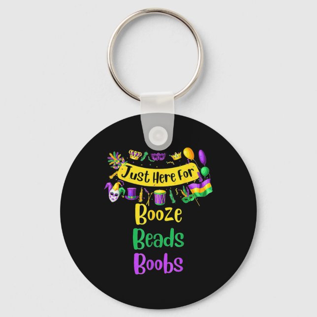I'm Just Here For Booze Beads  Keychain (Front)