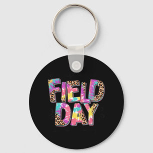 I'm Just Here For Field Day Leopard Tie Dye Last D Keychain