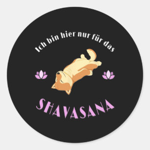 I'm Just Here For Savasana Shi Inu Enjoys Yoga Asa Classic Round Sticker