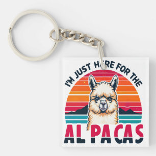 I'm Just Here For The Alpacas Funny Alpaca Lovers Keychain