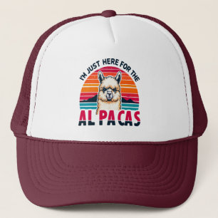 I'm Just Here For The Alpacas Funny Alpaca Lovers Trucker Hat