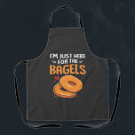 I'm Just Here for the Bagels Jewish Food Apron<br><div class="desc">bagel lover humour, Jewish food joke, funny Hanukkah 2025, breakfast joke, Jewish culture shirt, lox and bagels joke, pastrami pun, foodie Hanukkah gift, holiday bagel humour, Hanukkah 2025</div>