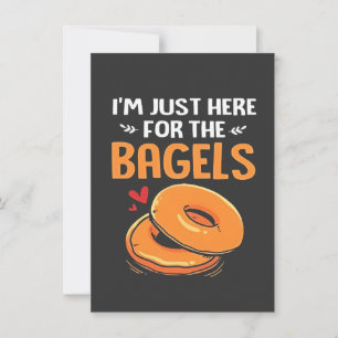 I'm Just Here for the Bagels Jewish Food  Invitation