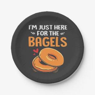 I'm Just Here for the Bagels Jewish Food  Paper Plate