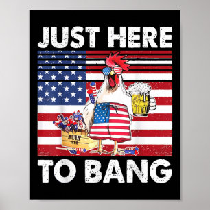 Im Just Here For The Bang Funny Fireworks Humour  Poster
