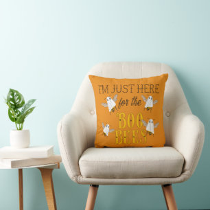 I'm Just Here for the Boo Bees Funny Halloween Throw Pillow