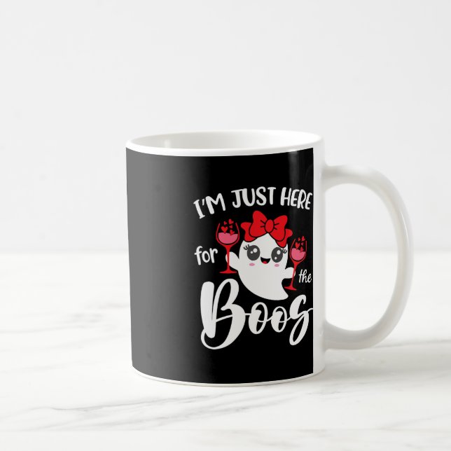 I'm Just Here For The Boos Cute Ghost Fun Women Ha Coffee Mug (Right)