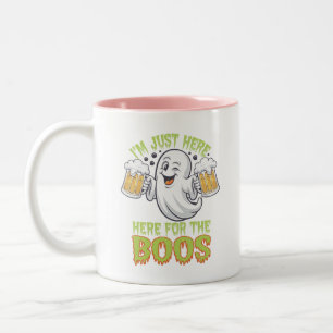 I'm just here for the boos cute ghost halloween Two-Tone coffee mug