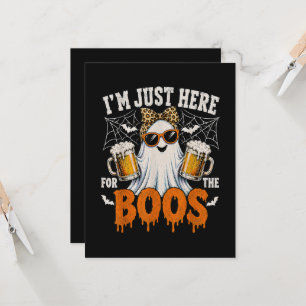 I'm Just Here for the Boos Funny Ghost Halloween Invitation