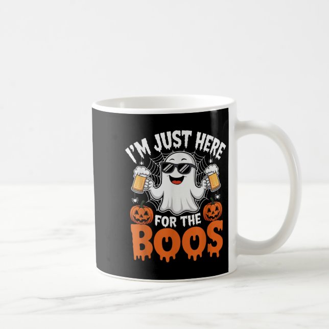 I'm Just Here For The Boos Funny Halloween Ghost  Coffee Mug (Right)