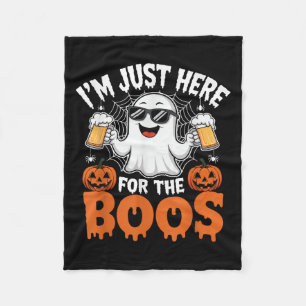 I'm Just Here For The Boos Funny Halloween Ghost  Fleece Blanket