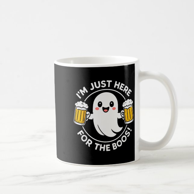 I'm Just Here For The Boos Funny Halloween Ghost M Coffee Mug (Right)