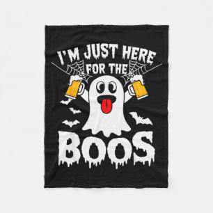 I'm Just Here For The Boos Funny Halloween Ghost M Fleece Blanket