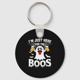 I'm Just Here For The Boos Funny Halloween Ghost M Keychain