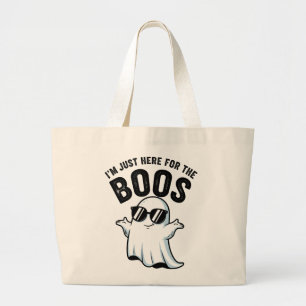 "I'm Just Here for the Boos" Ghost Large Tote Bag