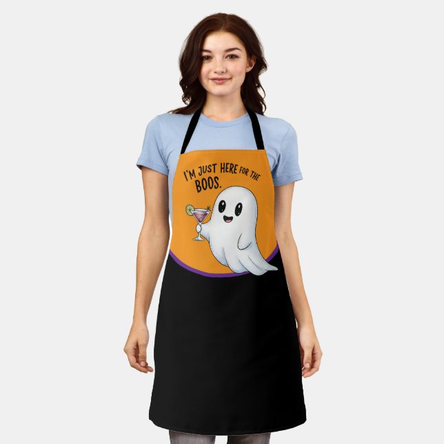 I'm Just Here for the Boos Halloween  Apron (Worn)