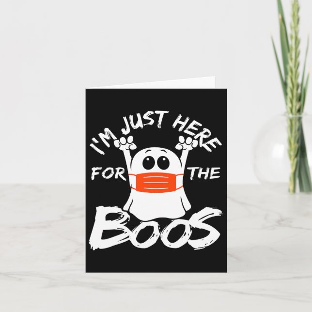 I'm Just Here For The Boos Halloween Funny Chicken Card (Front)