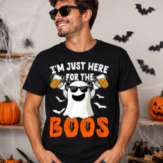 I'm Just Here for the Boos Halloween Ghost Beer T-Shirt