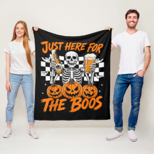I'm Just Here for The Boos Halloween Skeleton Fleece Blanket
