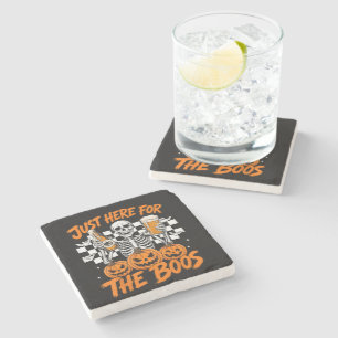 I'm Just Here for The Boos Halloween Skeleton Stone Coaster