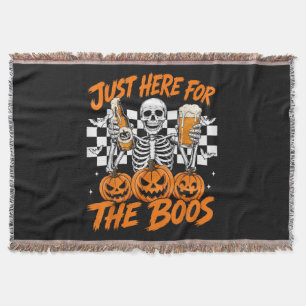 I'm Just Here for The Boos Halloween Skeleton Throw Blanket