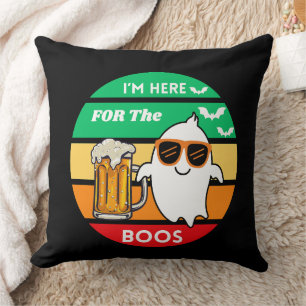 Im Just Here For The Boos Halloween Throw Pillow