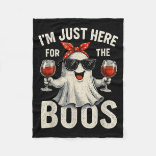 I'm Just Here For The Boos Halloween Women Ghost C Fleece Blanket