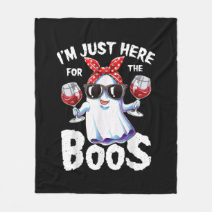 I'm Just Here For The Boos Halloween Women Ghost C Fleece Blanket