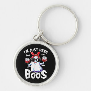 I'm Just Here For The Boos Halloween Women Ghost C Keychain