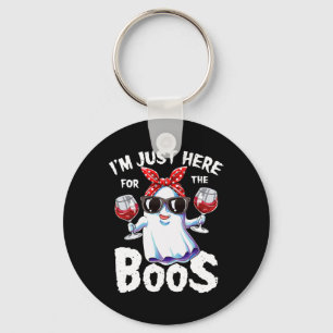 I'm Just Here For The Boos Halloween Women Ghost C Keychain