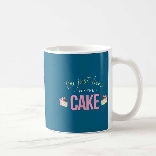 I'm Just Here For The Cake I Funny Sarcastic Sayin Coffee Mug (Right)