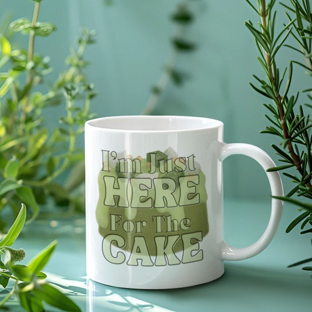 I'm Just here for the cake, matcha cake Coffee Mug (Creator Uploaded)