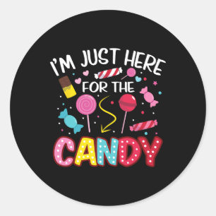 I'm Just Here For The Candy Halloween Cute Lollipo Classic Round Sticker