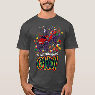 Im Just Here for the Candy Halloween Monster Truck T-Shirt