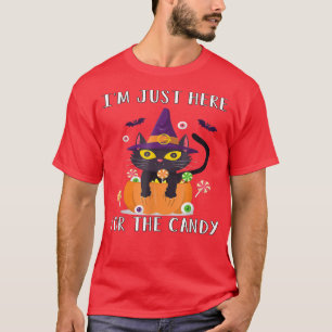 Im Just Here For The Candy Witch Halloween Cat meo T-Shirt
