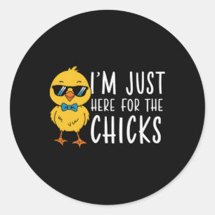 Im Just Here For The Chicks Cute Easter Boys Kids Classic Round Sticker