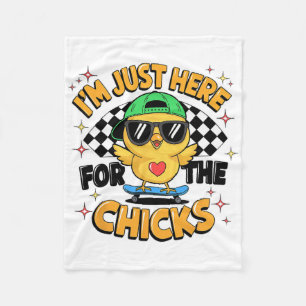 Im Just Here For The Chicks Cute Easter Boys Kids  Fleece Blanket