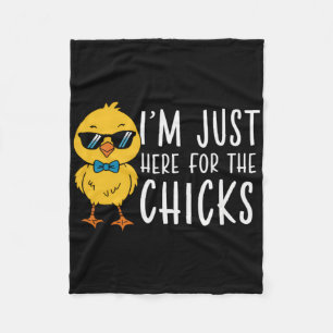 Im Just Here For The Chicks Cute Easter Boys Kids  Fleece Blanket