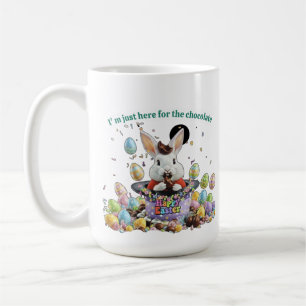 I'm just here for the chocolate-Cute Easter bunny  Coffee Mug