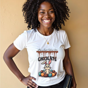 I'm Just Here For The Chocolate: Easter Bunny Tri-Blend Shirt