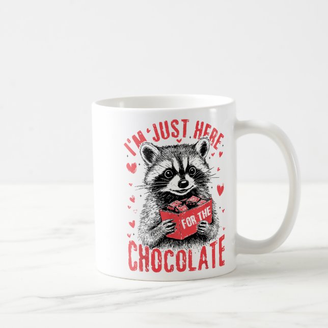 I'm Just Here For The Chocolate Funny Raccoon Vale Coffee Mug (Right)