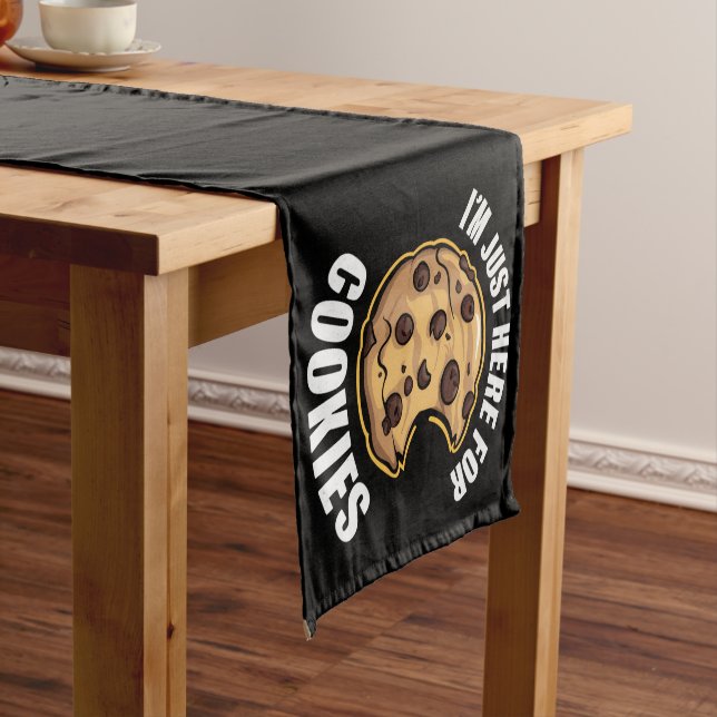 I'm Just Here For The Cookies Funny Christmas Short Table Runner (In Situ)
