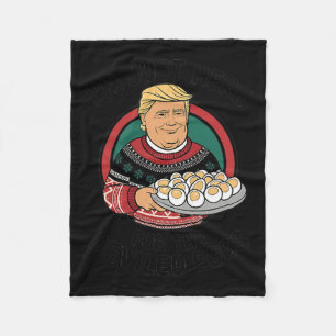 I'm Just Here For The Deviled Eggs Funny Thanksgiv Fleece Blanket