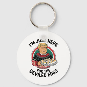 I'm Just Here For The Deviled Eggs Funny Thanksgiv Keychain