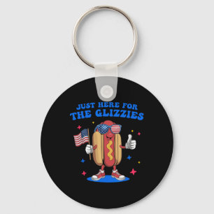 I'm Just Here For The Glizzies Funny Fourth Of Jul Keychain