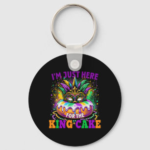 I'm Just Here For The King Cake Mardi Gras Keychain