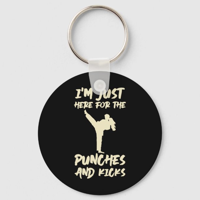 Im Just Here For The Punches Kickboxing Kickboxer  Keychain (Front)