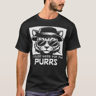 I'm Just Here For The Purrs Cool Introvert T-Shirt