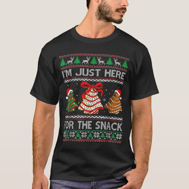 I'm Just Here For The Snack Christmas Cakes Debbie T-Shirt (Front)