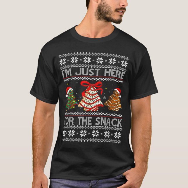 I'm Just Here For The Snack Christmas Cakes Debbie T-Shirt (Front)